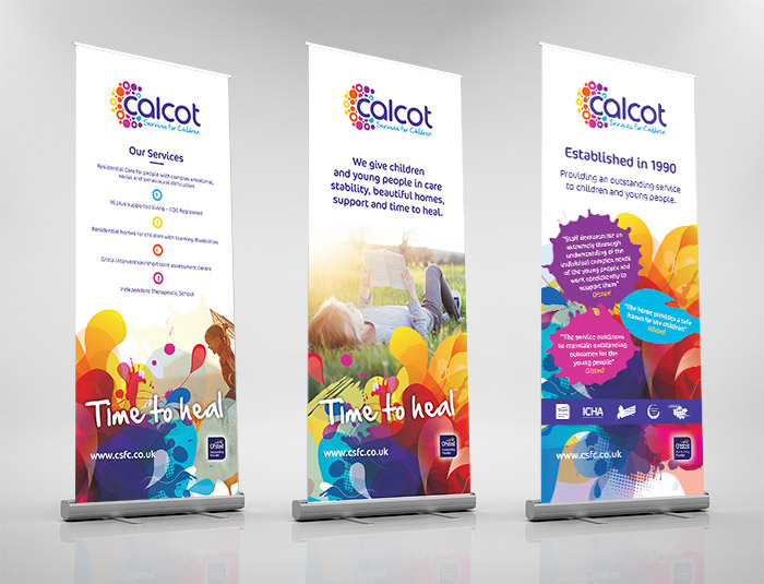 Calcot Services for Children branding pull-up banner