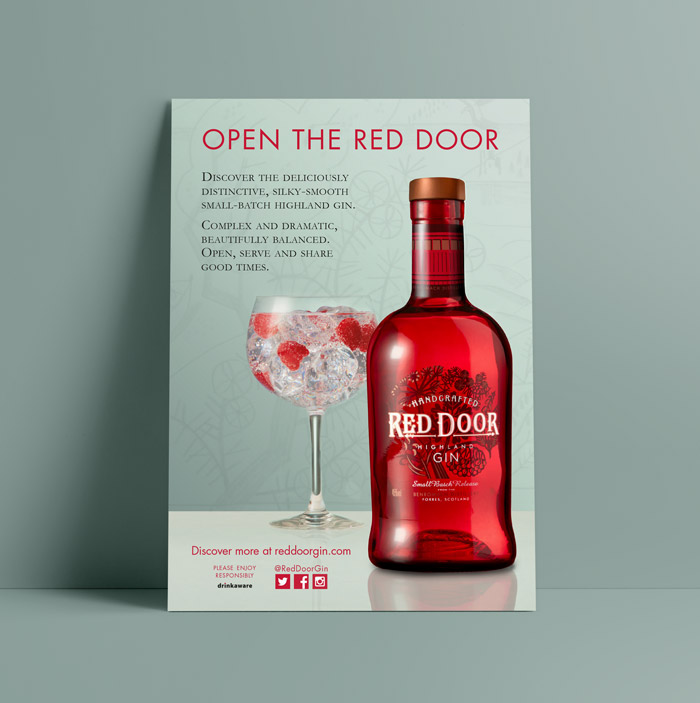 red door gin advert poster